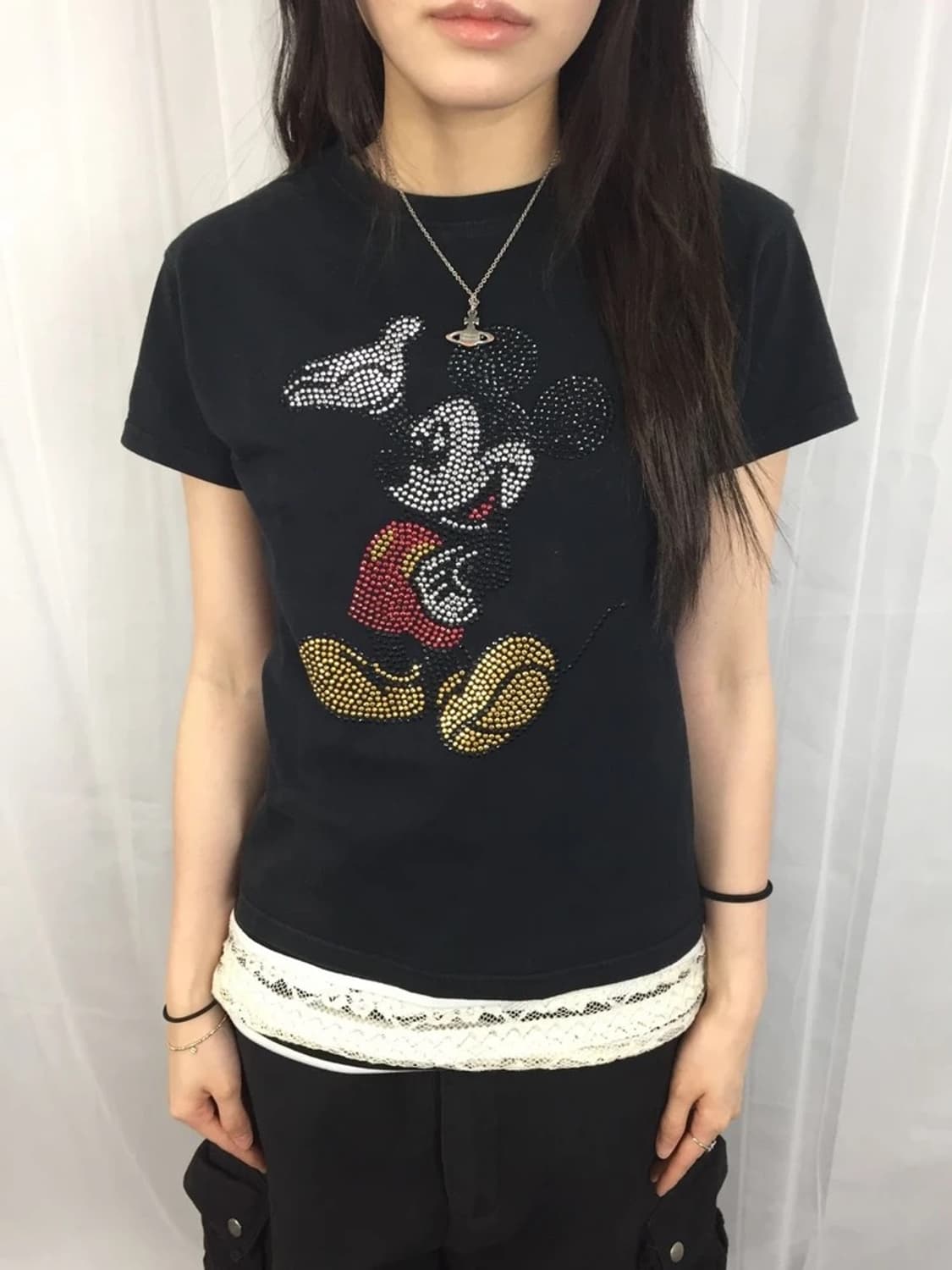 Disney Mickey Rhinestone Graphic Tee 상품이미지3
