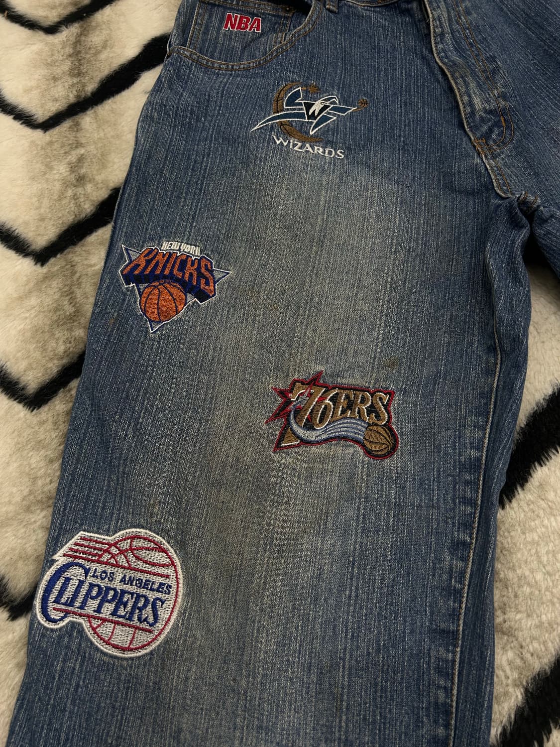 [36]NBA UNK 패치워크 와이드 데님팬츠/기장수선 상품이미지4