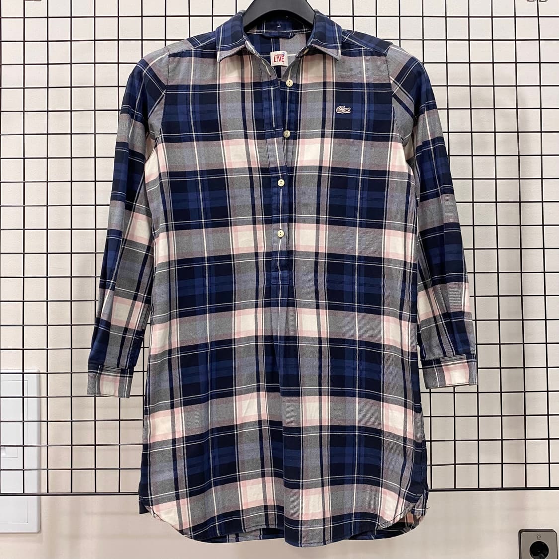 라코스테 라이브 체크 아노락 셔츠 원피스 상품이미지1