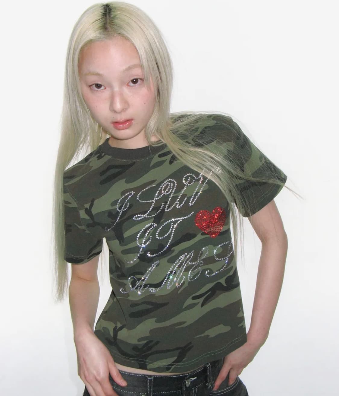 아메스 카모 반팔 AMES HOTFIX CROP TEE CAMO 상품이미지2