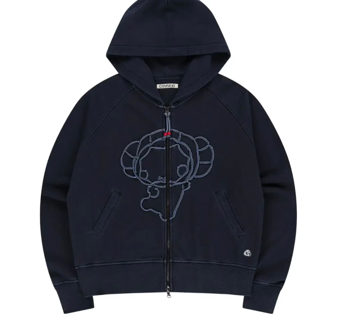 코이세이오 빈티지 테이프 후드집업 네이비 상품이미지1