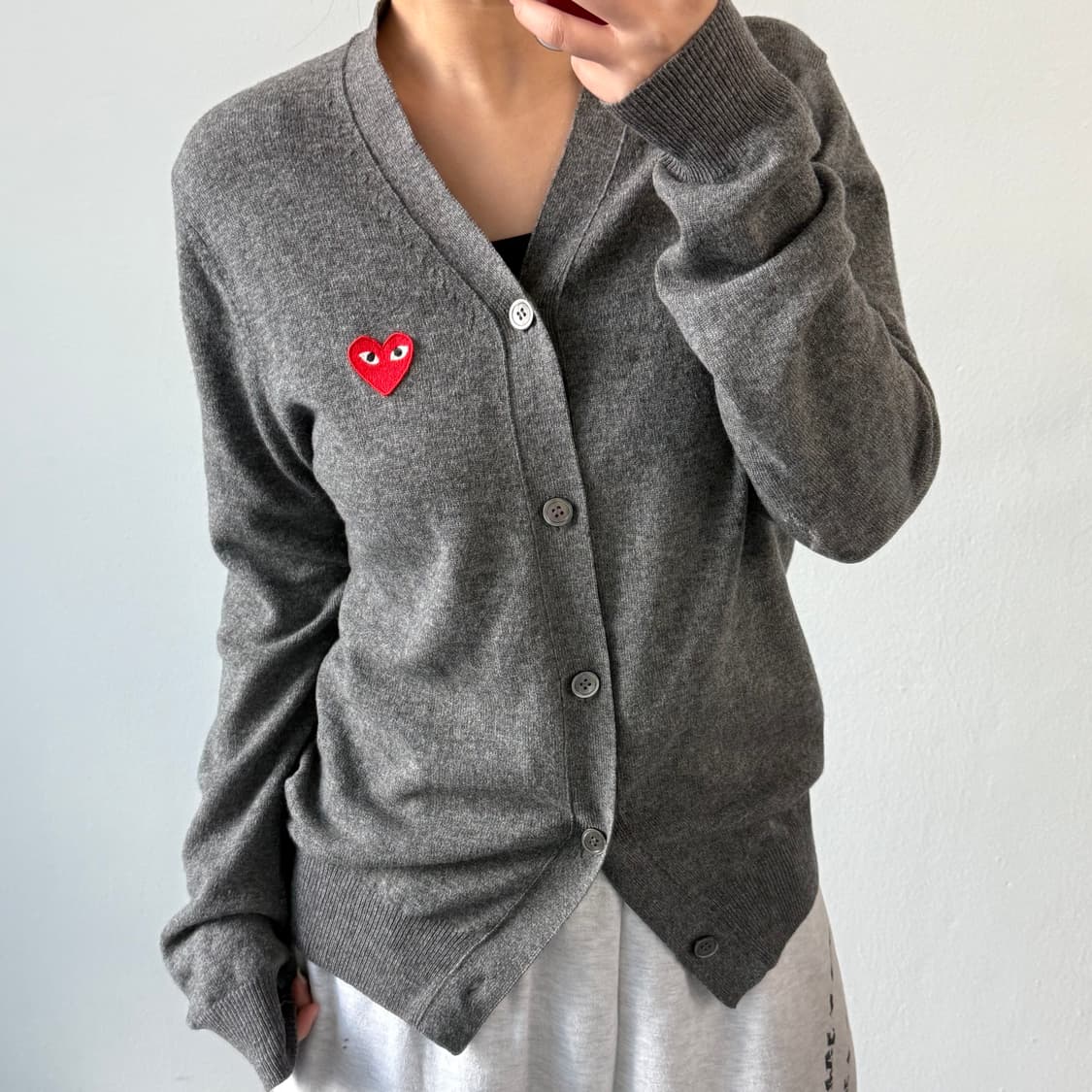 [M] 꼼데가르송 그레이 가디건 상품이미지1
