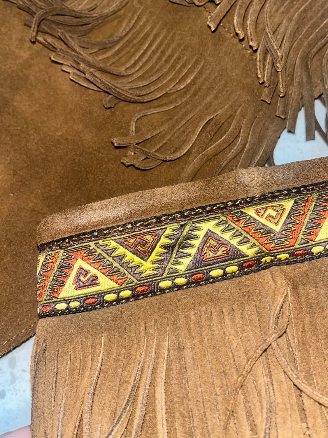 미네통카 프린지 웨스턴 자수 롱 부츠 상품이미지5