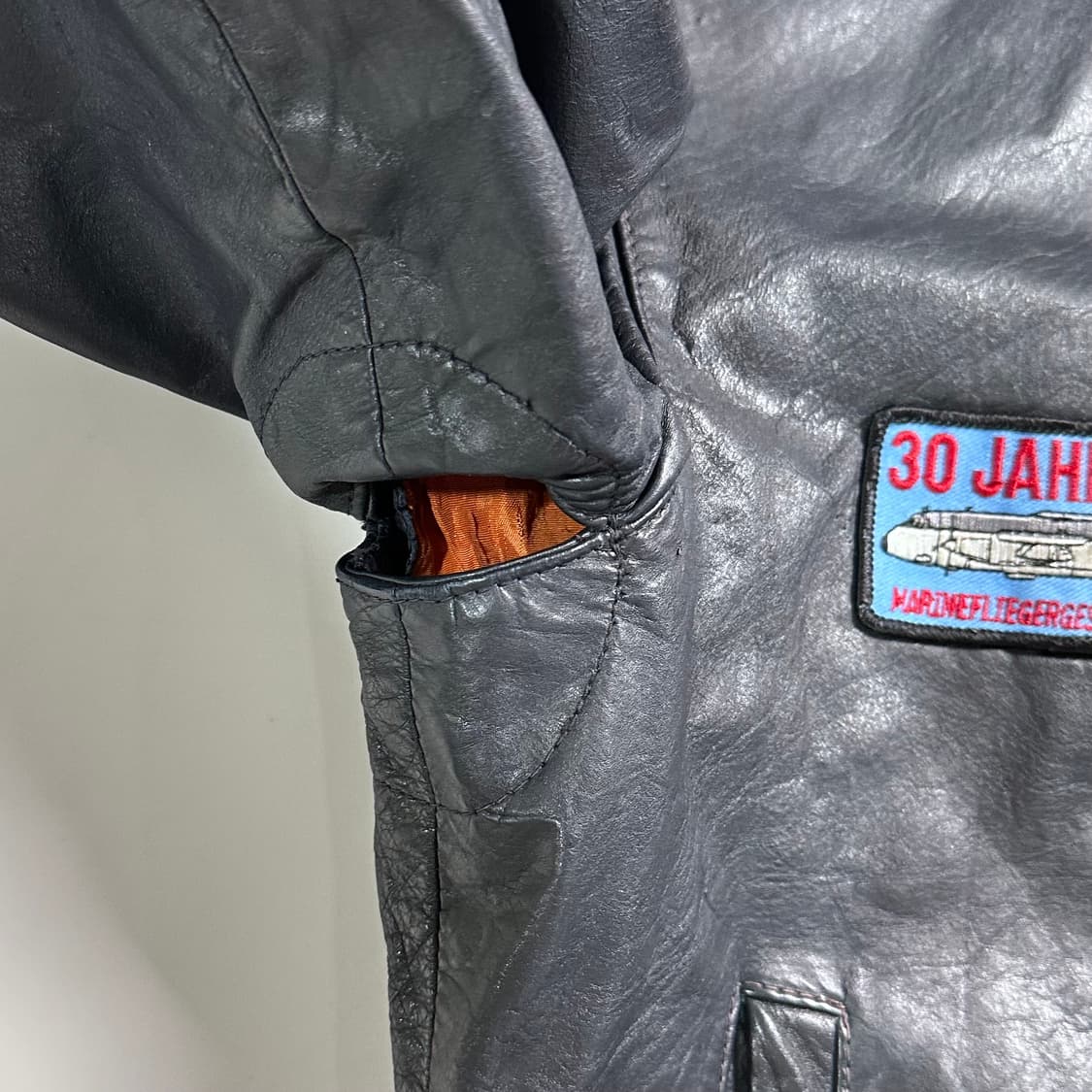 VTG 레더 패치 플라이트 자켓 상품이미지6
