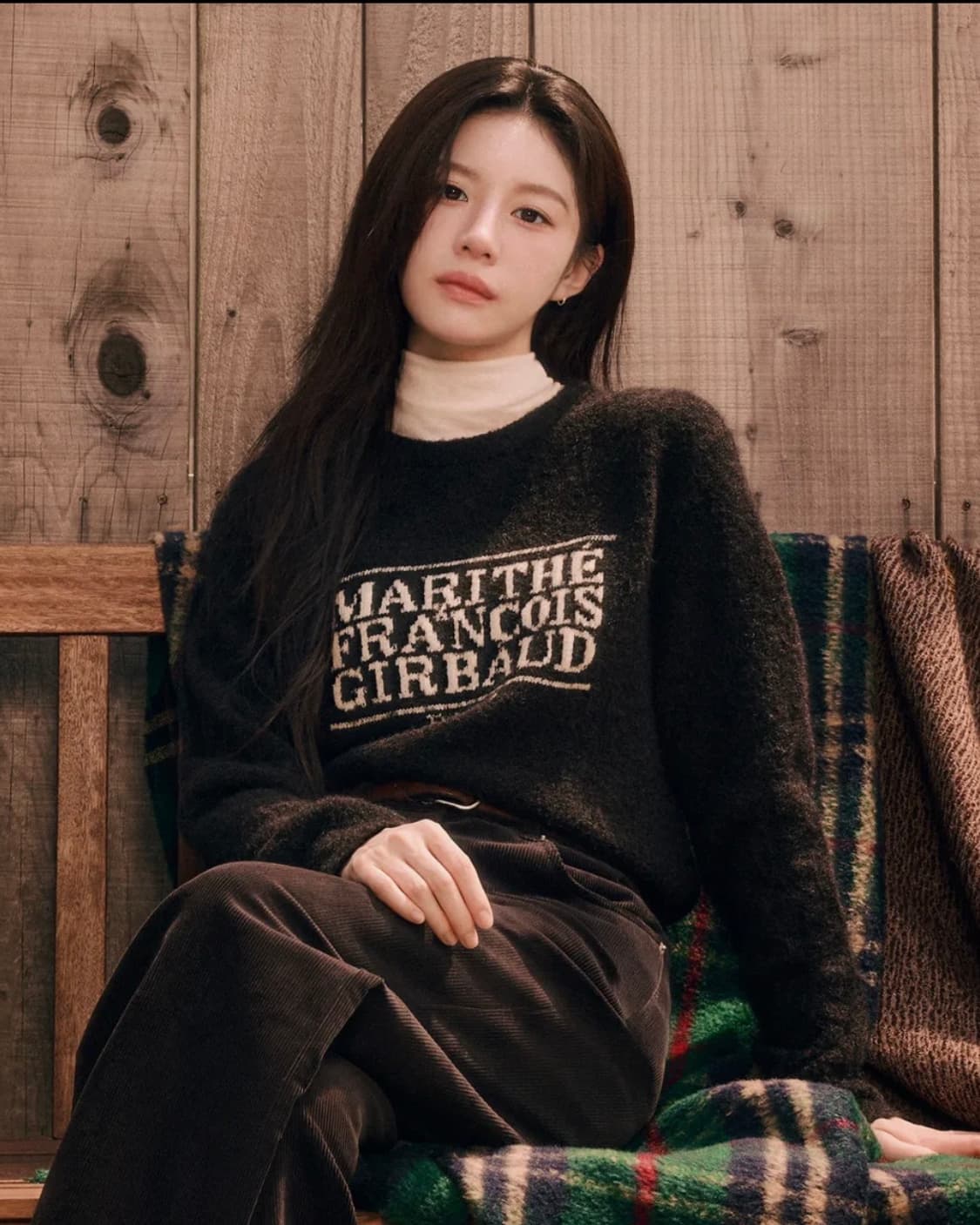 마리떼 프랑소와 저버 부클 클래식 로고 니트 블랙 S 새상품 상품이미지1