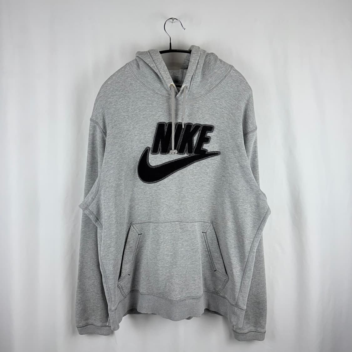 (M) 나이키 올드스쿨 부클 빅 로고 후드 티 그레이 상품이미지2