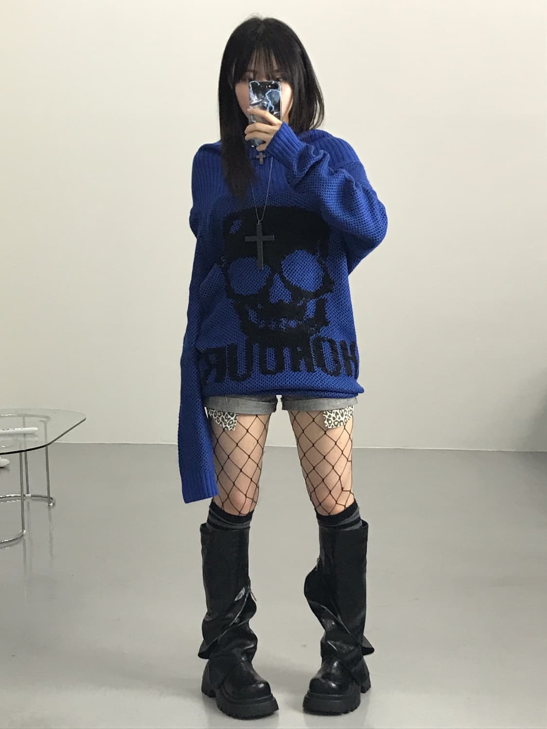 GHOST OF HARLEM Blue Skull Knit 상품이미지3