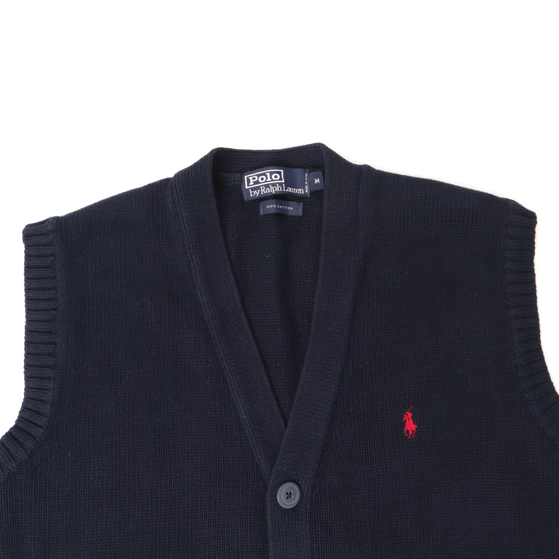 폴로 랄프로렌 네이비 버튼 니트 베스트 상품이미지2