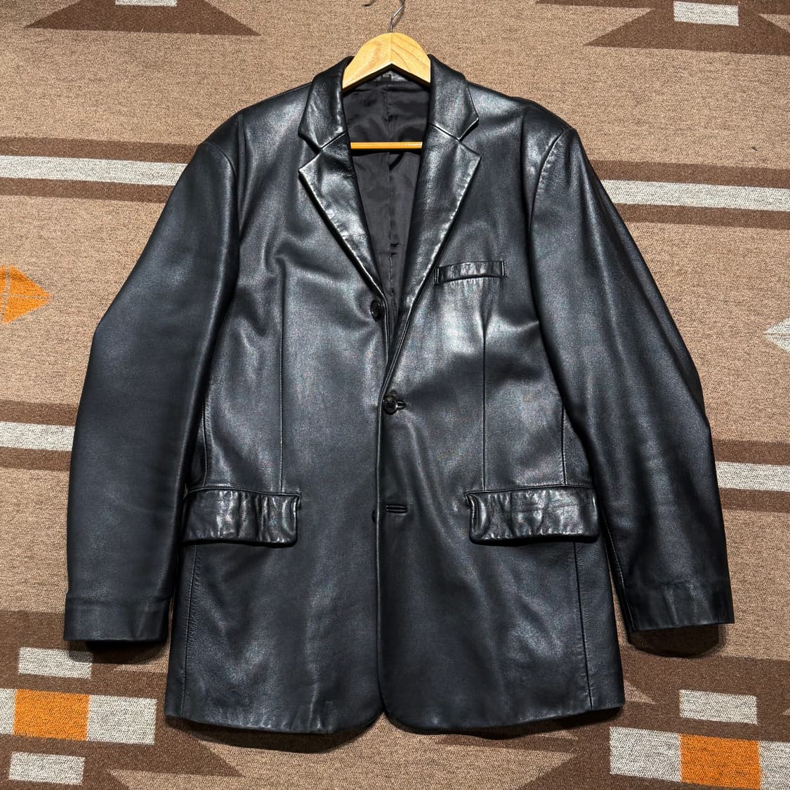 패리골드 뉴욕 램스킨 레더 자켓 L 양가죽 카 코트 상품이미지1