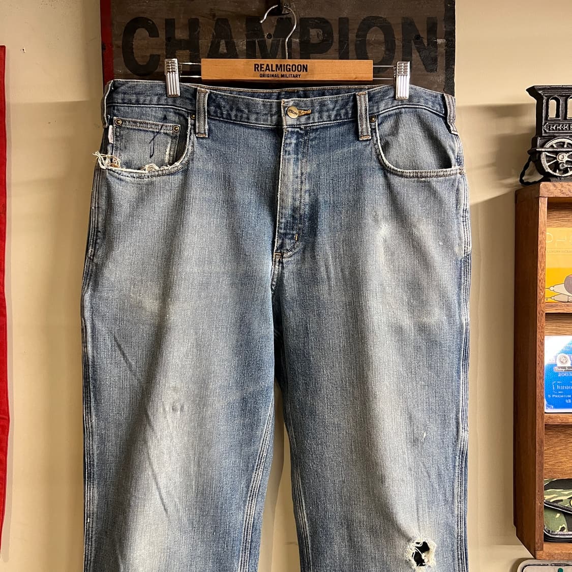 칼하트 카펜터 데님 38x32 Mexico 260413-20 빈티지 상품이미지2