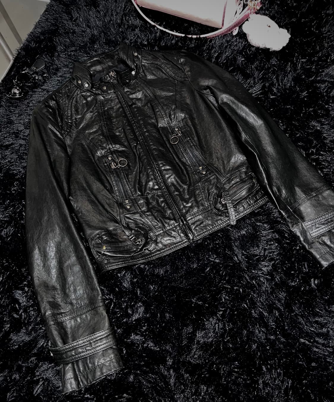 egoist 크롭 가죽 자켓 상품이미지1