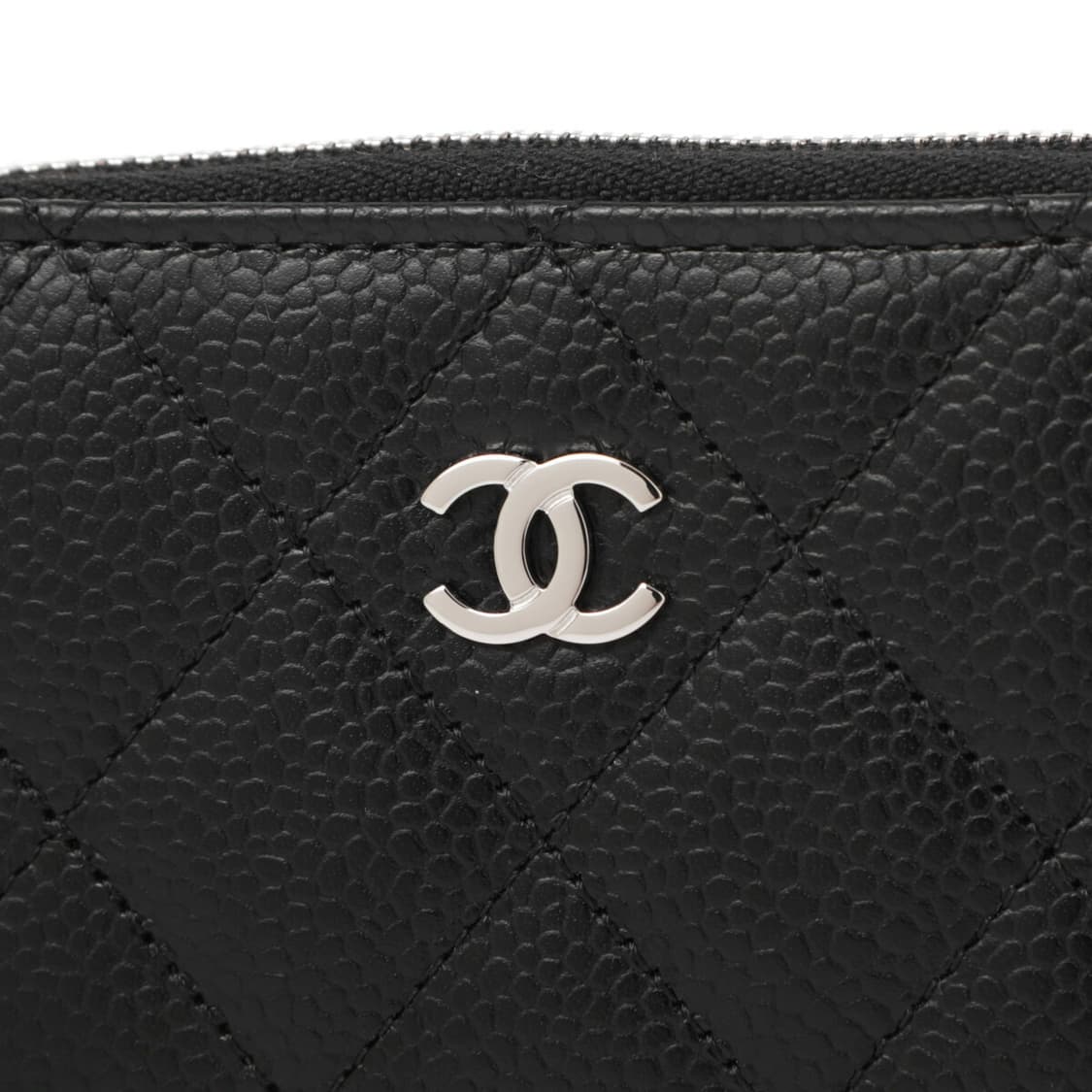 샤넬 클래식 지퍼 동전 지갑 그레인드 카프스킨 & 실버 메탈 블랙 상품이미지6