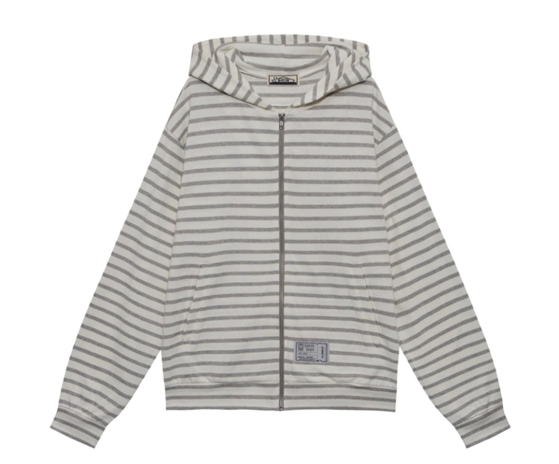 사로스 스트라이프 집업 화이트 2 상품이미지1