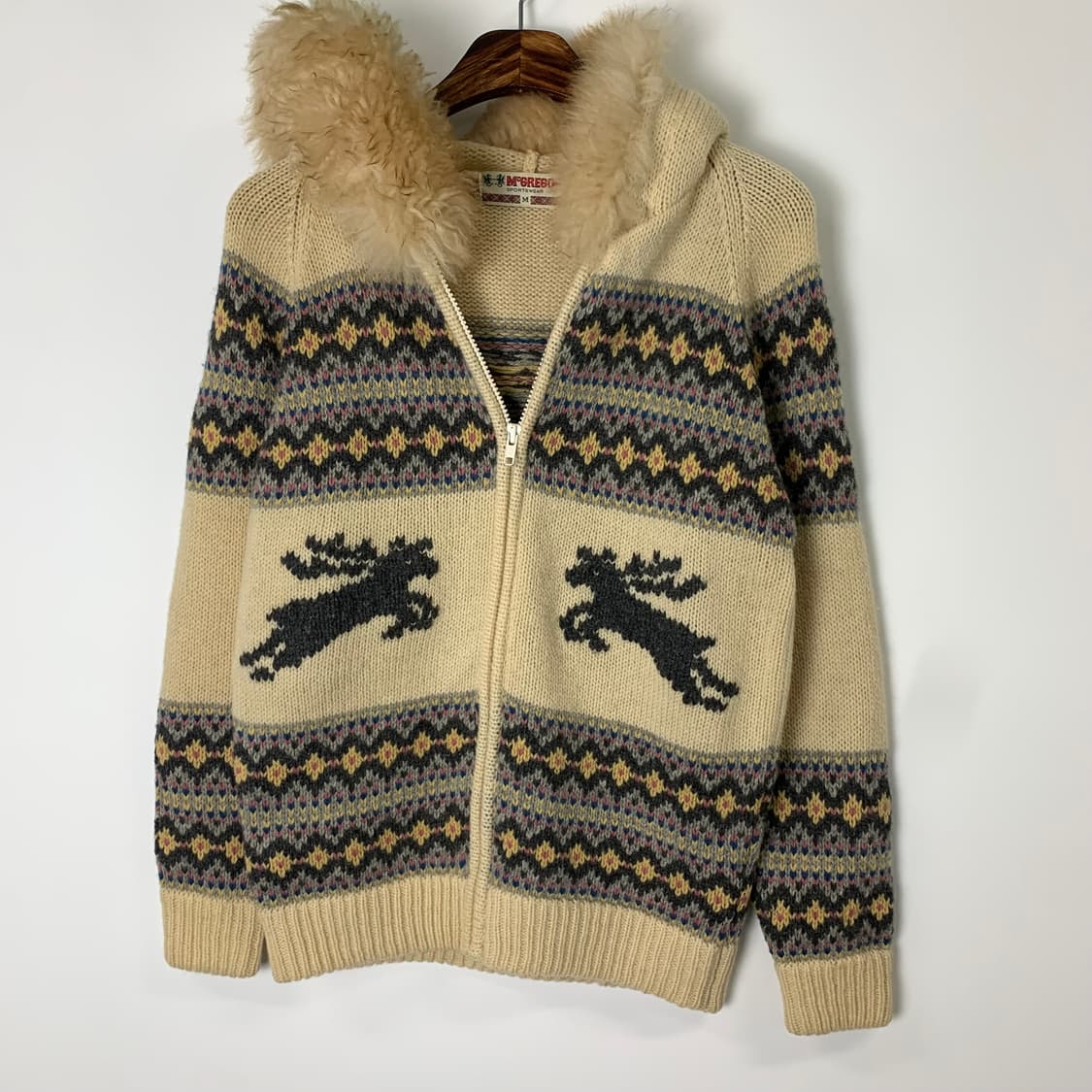 Vintage 맥그리거 울프죠 코위찬 니트집업 상품이미지2