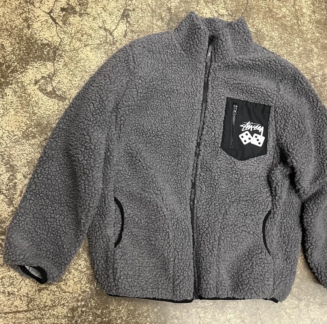 스투시 다이스 후리스 자켓 그레이 상품이미지3