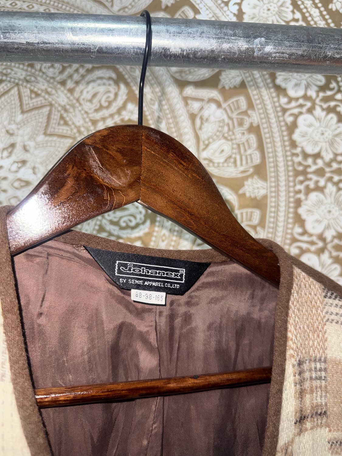 JOHANEX 체크 패치 모직 베스트 자켓  상품이미지4