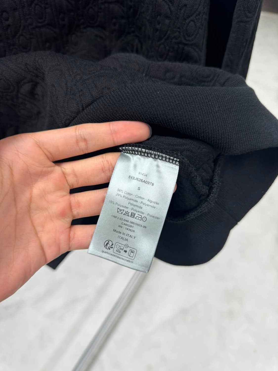 디올 오블리크 디테일 코튼 블렌드 테리 후드티 상품이미지5