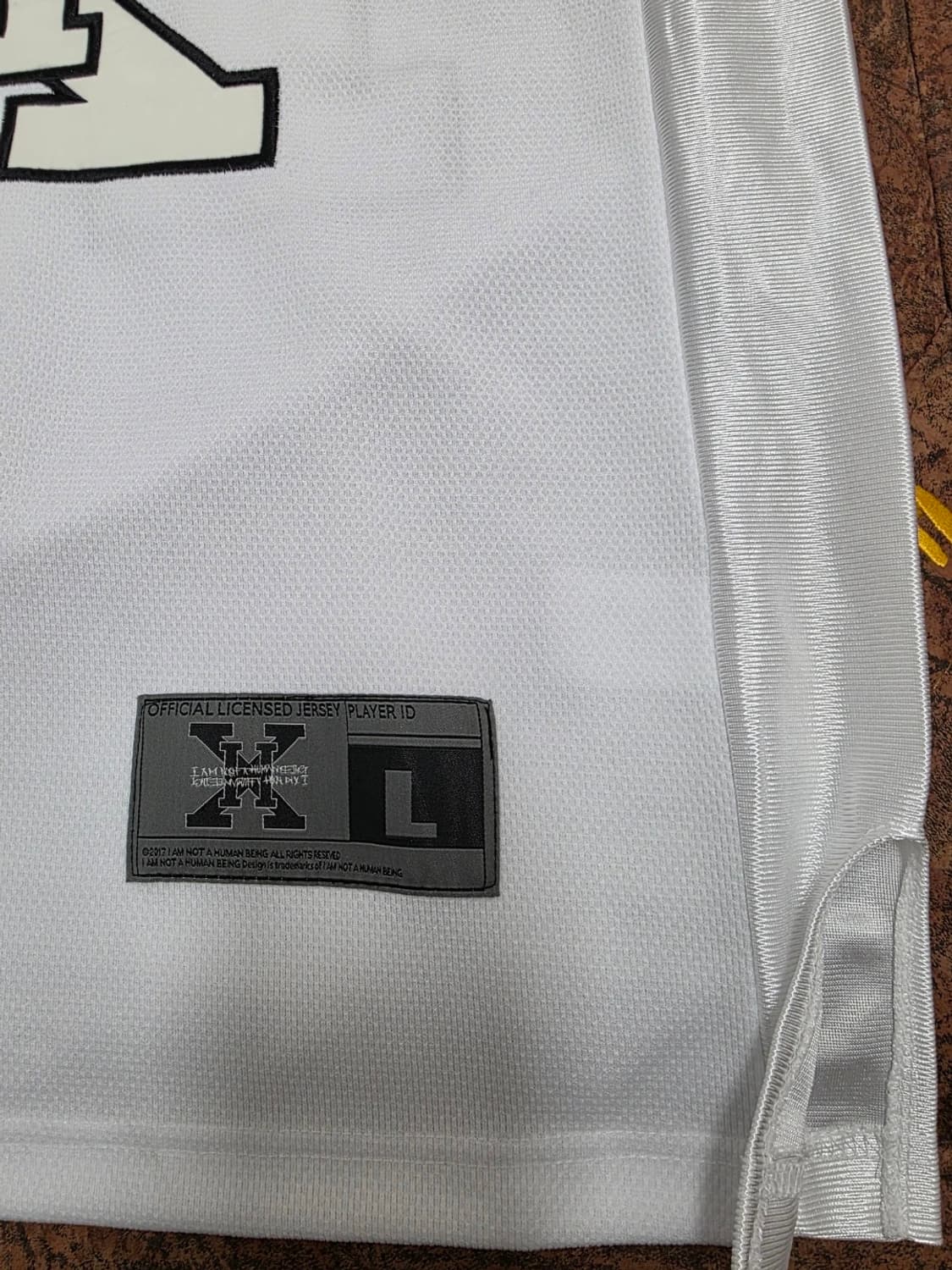 아임낫어휴먼비잉 풋볼 저지 화이트 L 상품이미지6