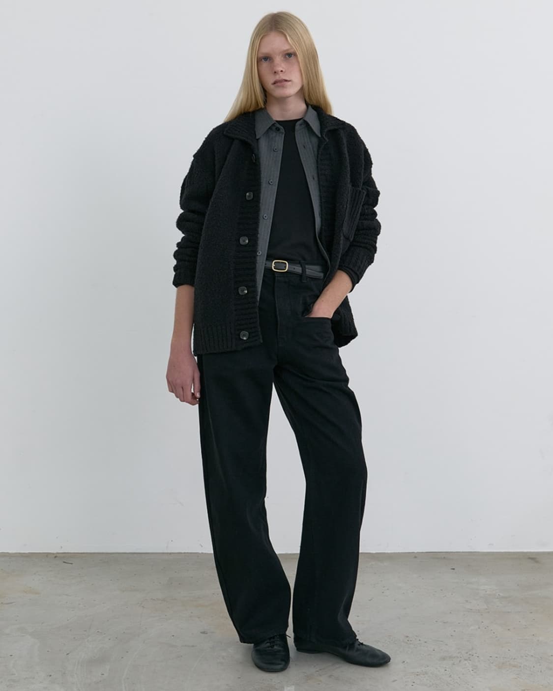 (48) aieul cop knit cardigan black 상품이미지1