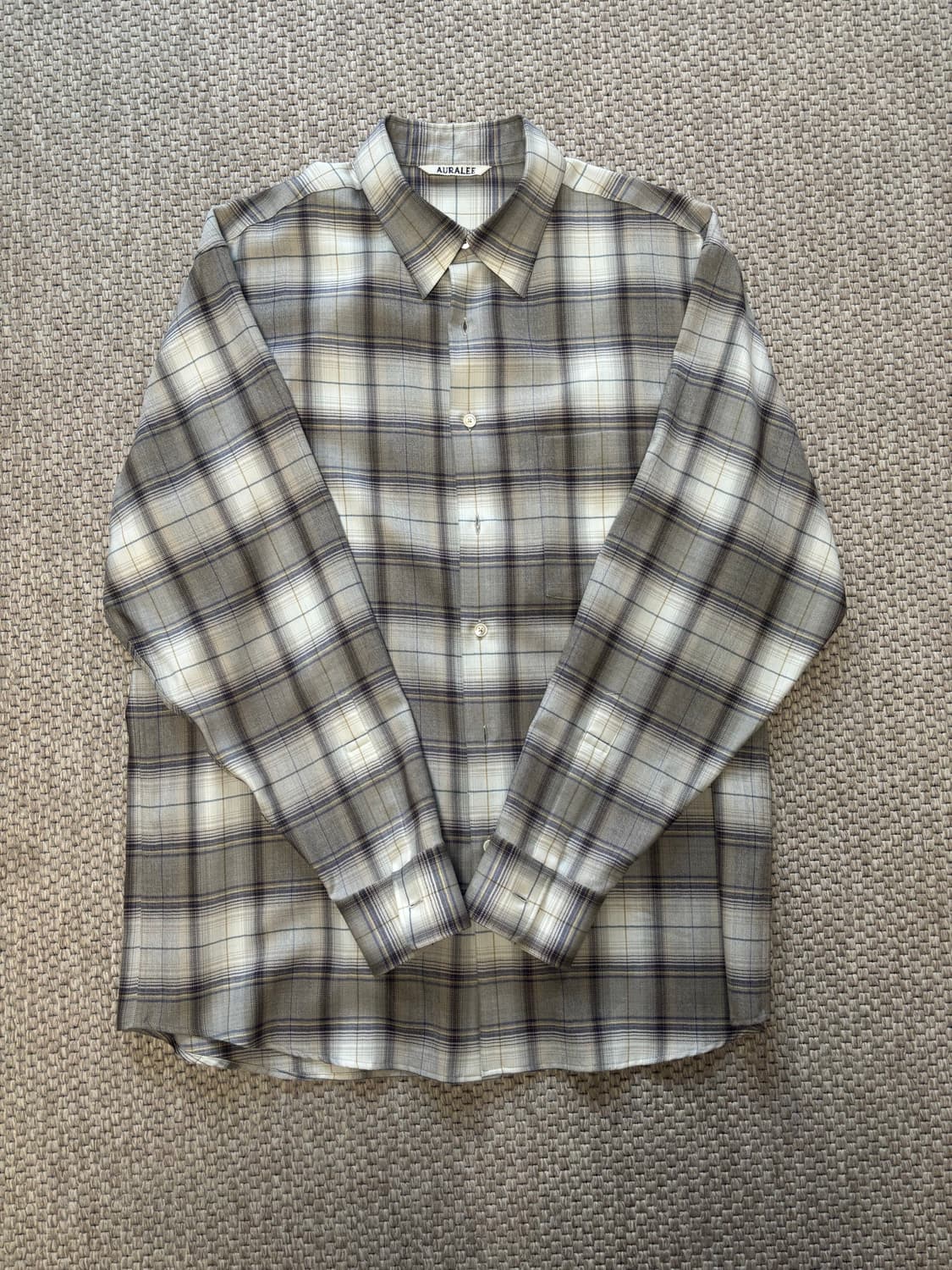 4사이즈) 오라리 체크셔츠 23aw 브라운 상품이미지1