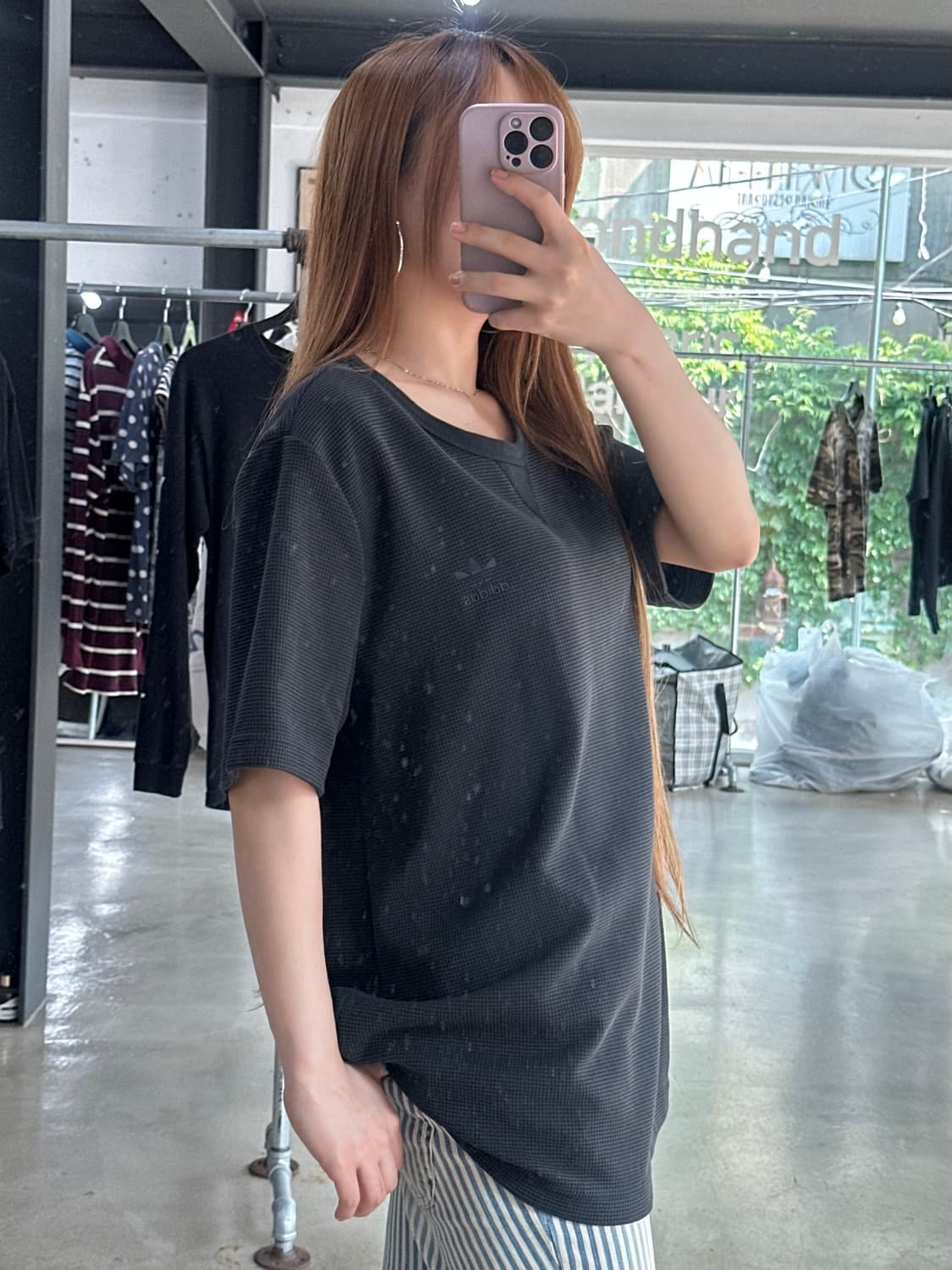 아디다스 와플 에센셜 트레이포일 반팔티 매트블랙 상품이미지2
