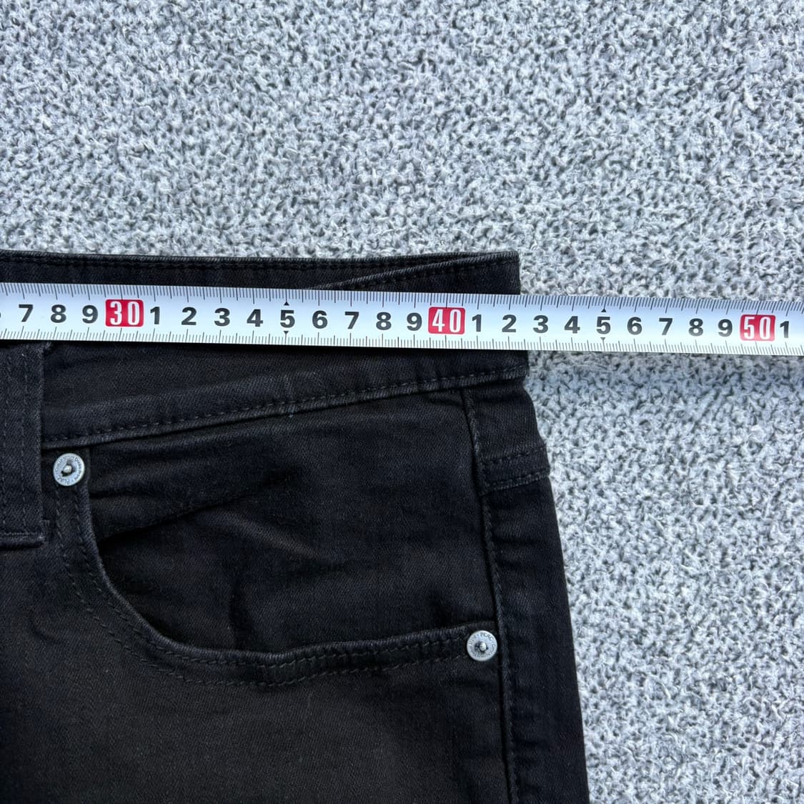 36 플랙 블랙 흑청 데님 팬츠 0504J 상품이미지6