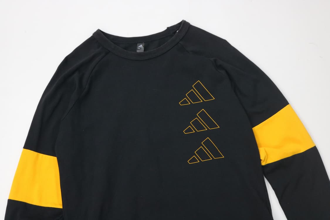 아디다스 옐로우 블록 포인트 블랙 롱슬리브 티셔츠 (160) 상품이미지3