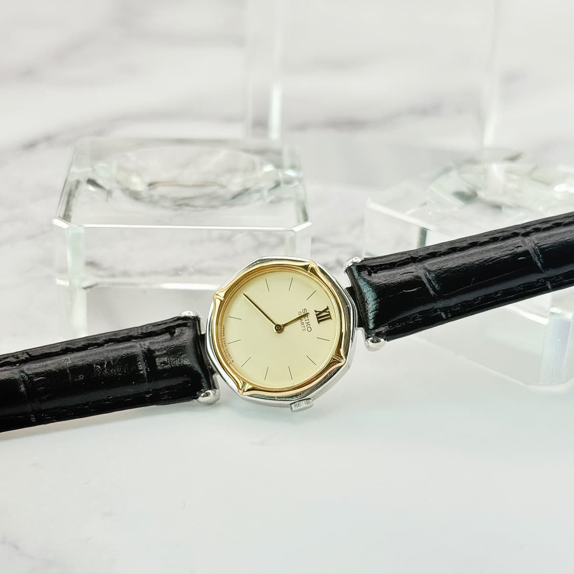 70s80s 빈티지 세이코 플라워 베젤 콤비 로마다이얼 워치 상품이미지7