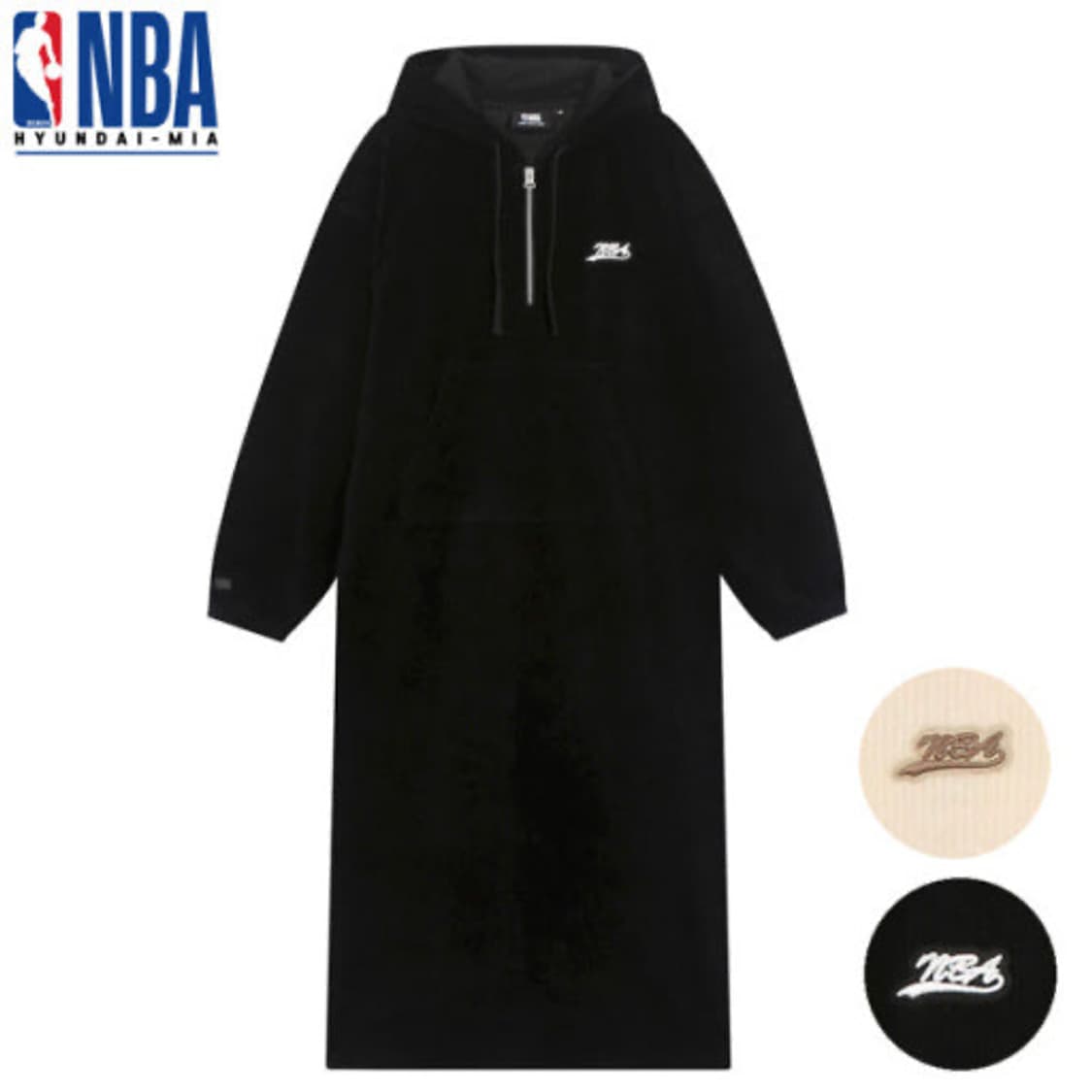 NBA 블랙 코듀로이 후드 원피스 상품이미지2