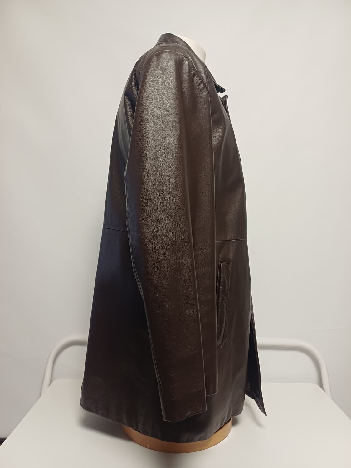 [VINTAGE] SH.LEATHER 리얼 카우하이드 4버튼 하프 코트 상품이미지2