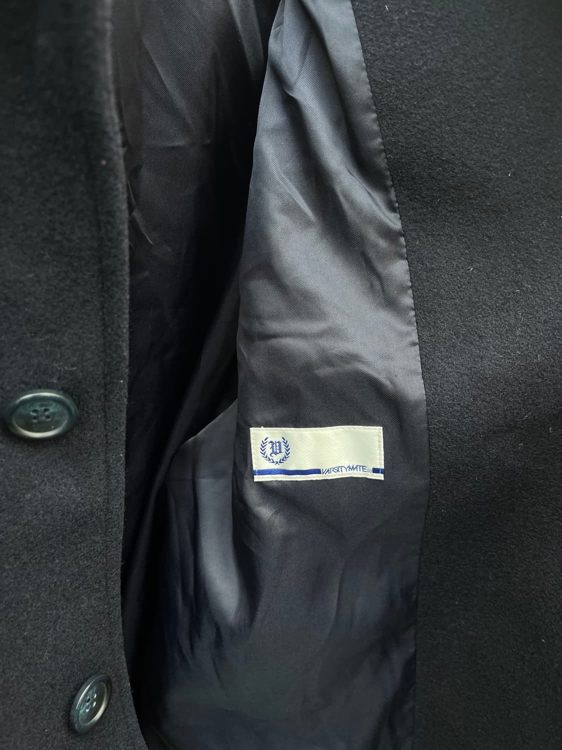 Japan made 발마칸 네이비 울혼방 코트 상품이미지6