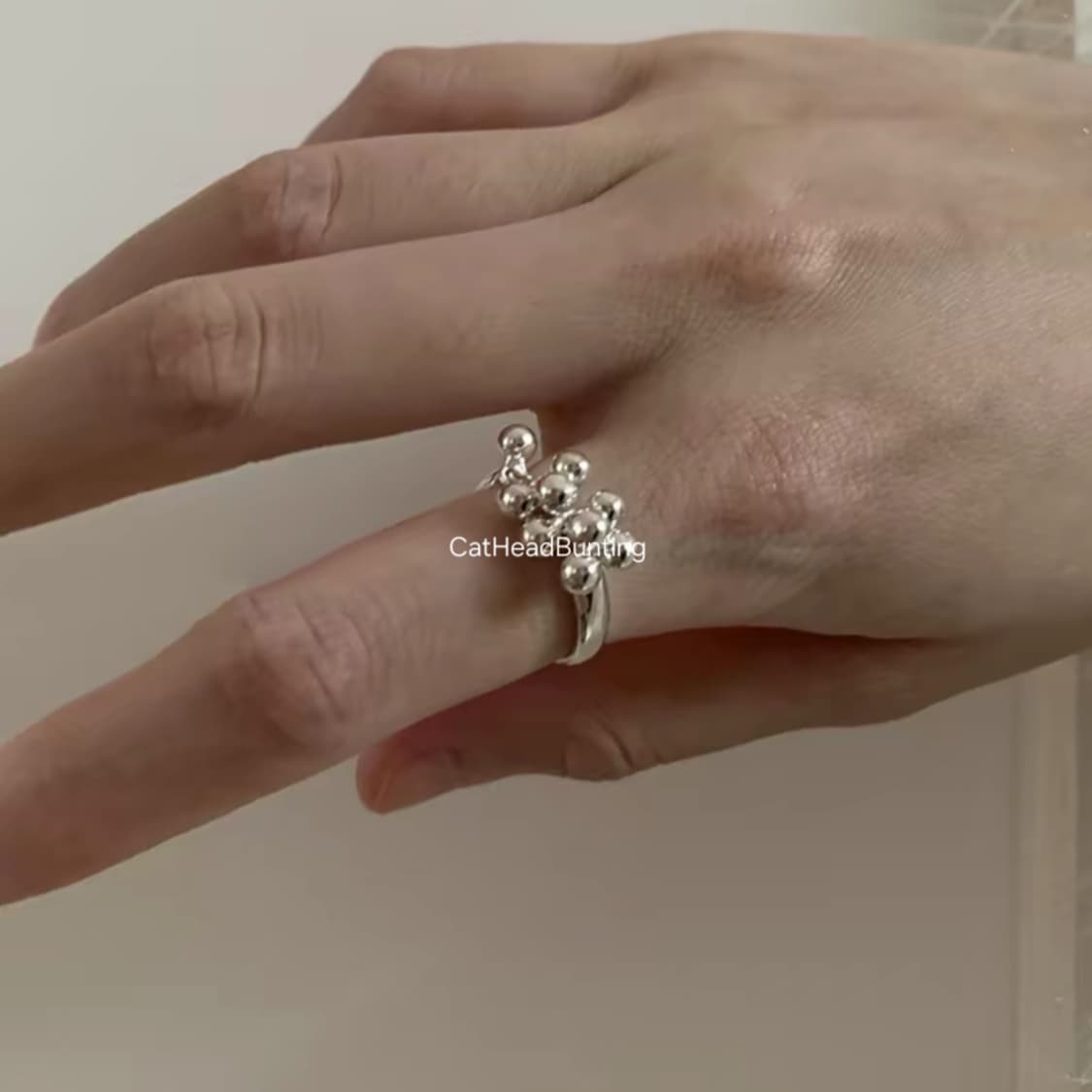 실버925 실버 볼 링 반지  [사이즈 조절 가능, 미착용] 상품이미지4