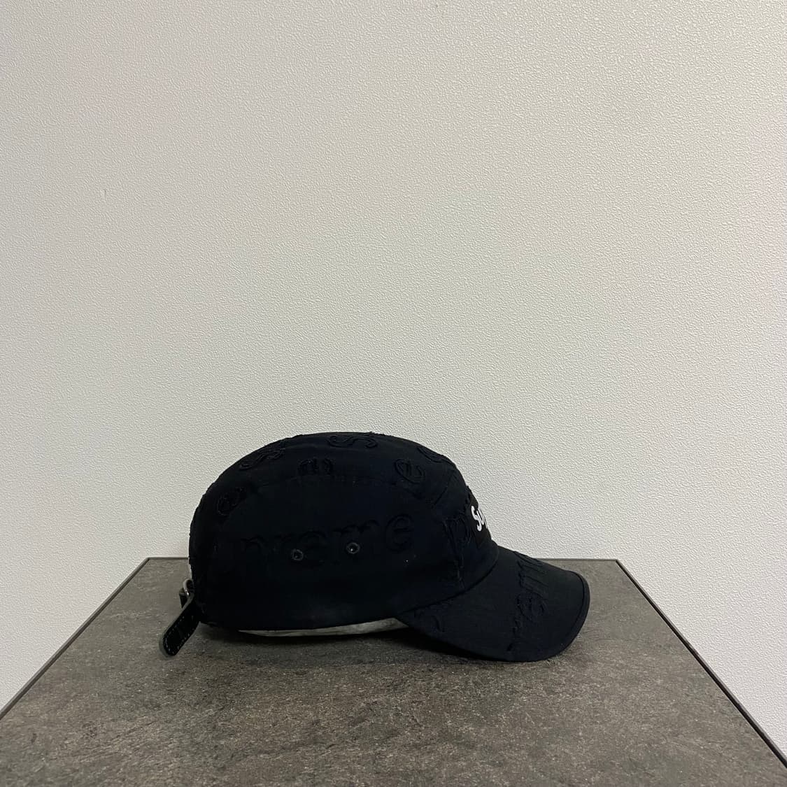 슈프림 박스로고 캠프캡 모자 레이저드 로고 워시드 블랙 상품이미지3