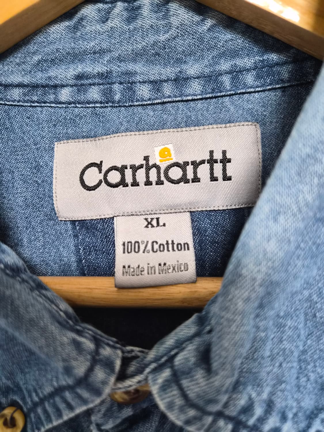 칼하트Carhartt 카라 배색 데님 셔츠 XL - S224 상품이미지4