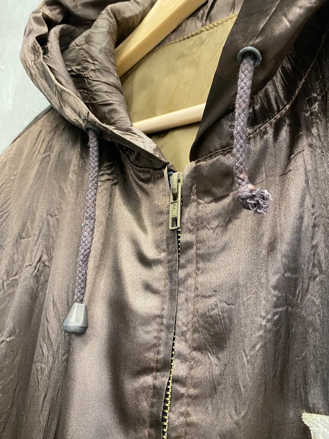 [L-XL] 90s Vintage 빈티지 브라운 나일론 후드 자켓 상품이미지3