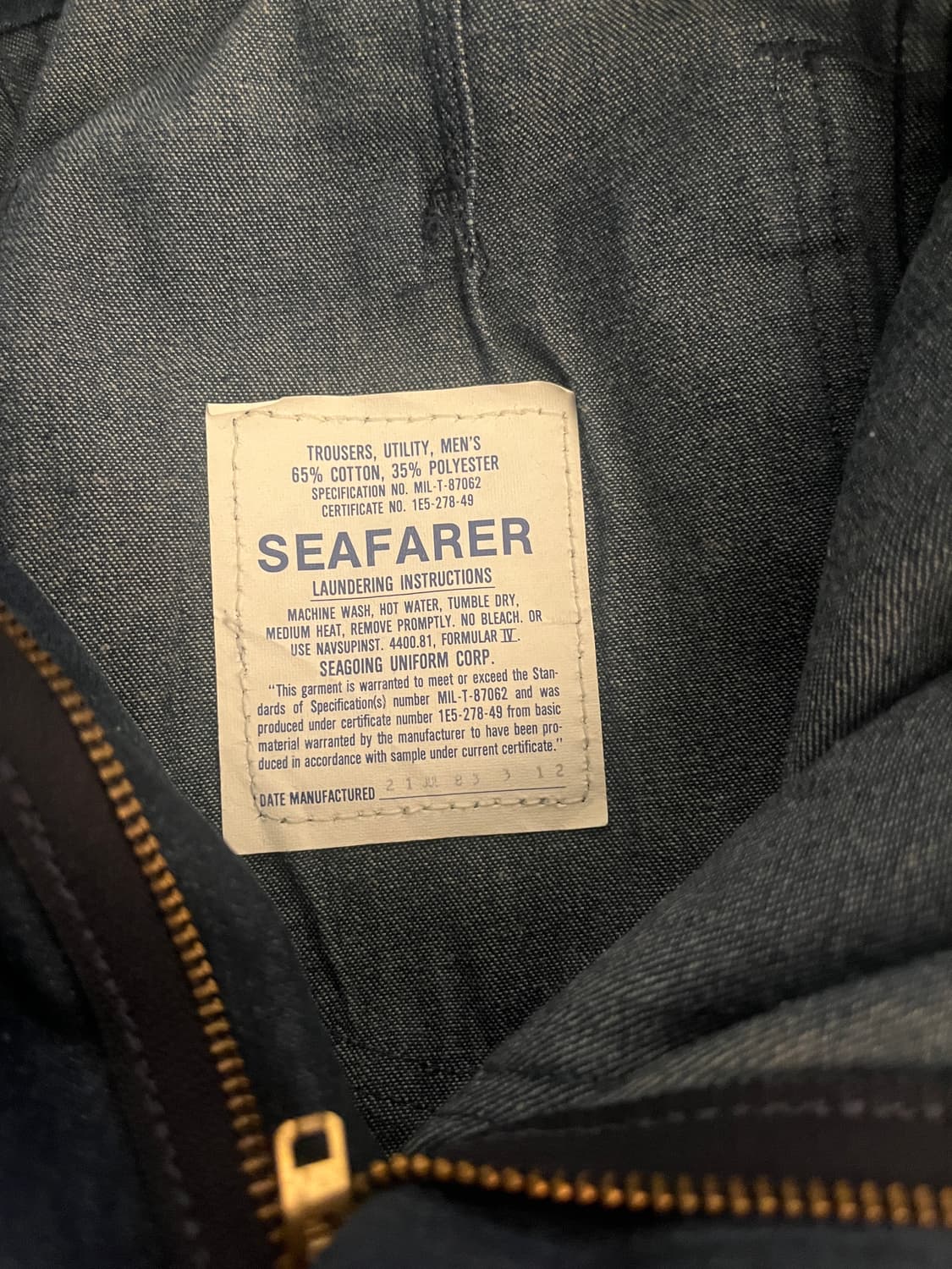 1970s USN 벨보텀 데님 덩가리 상품이미지6