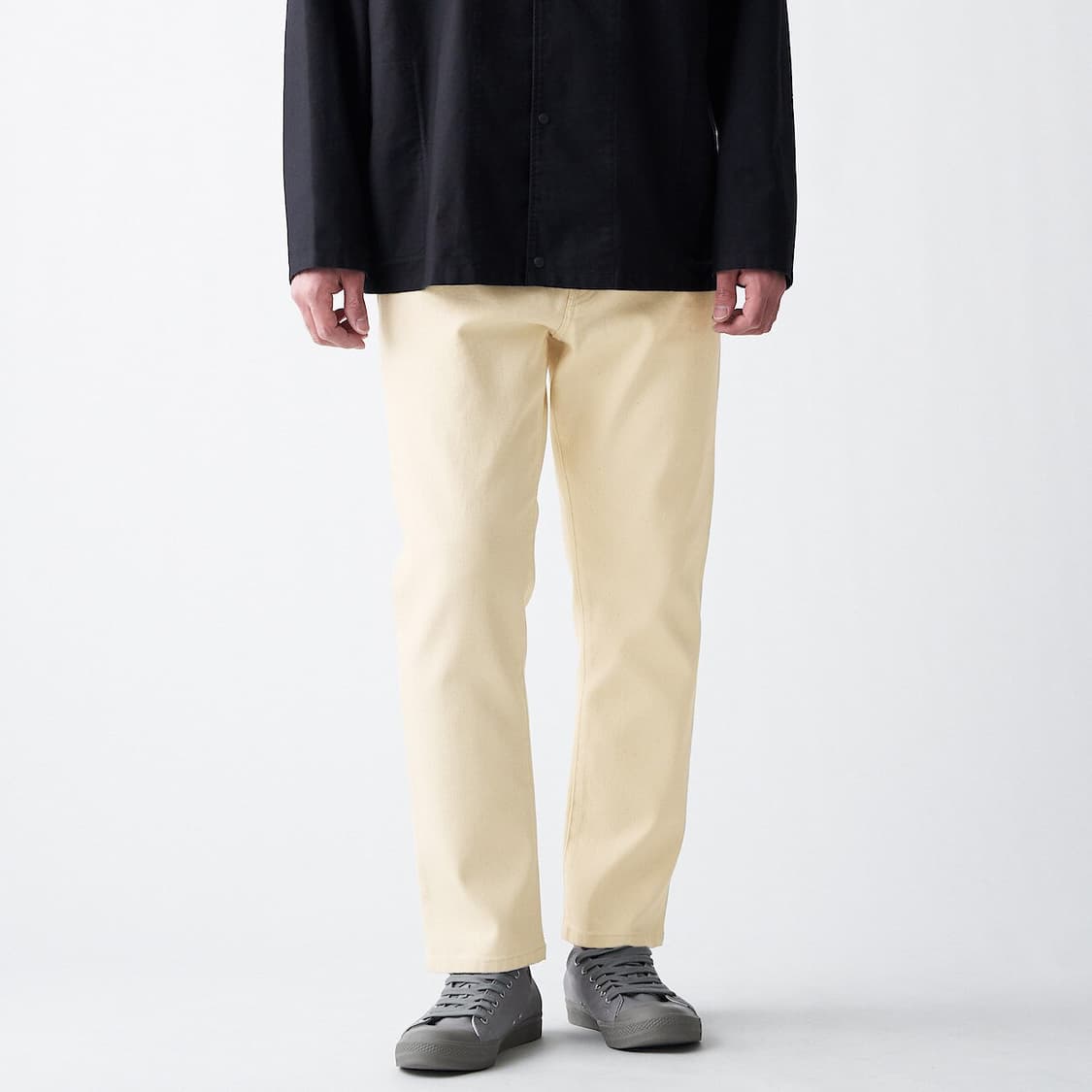 [33~34] 무인양품 LABO 테이퍼드진 크롭 에크루 데님 청바지 상품이미지2