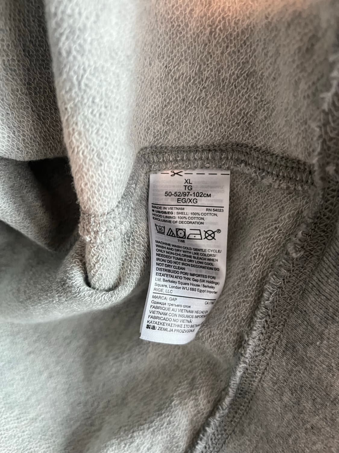 갭 GAP 성조기 후드티 그레이 (XL)  상품이미지5