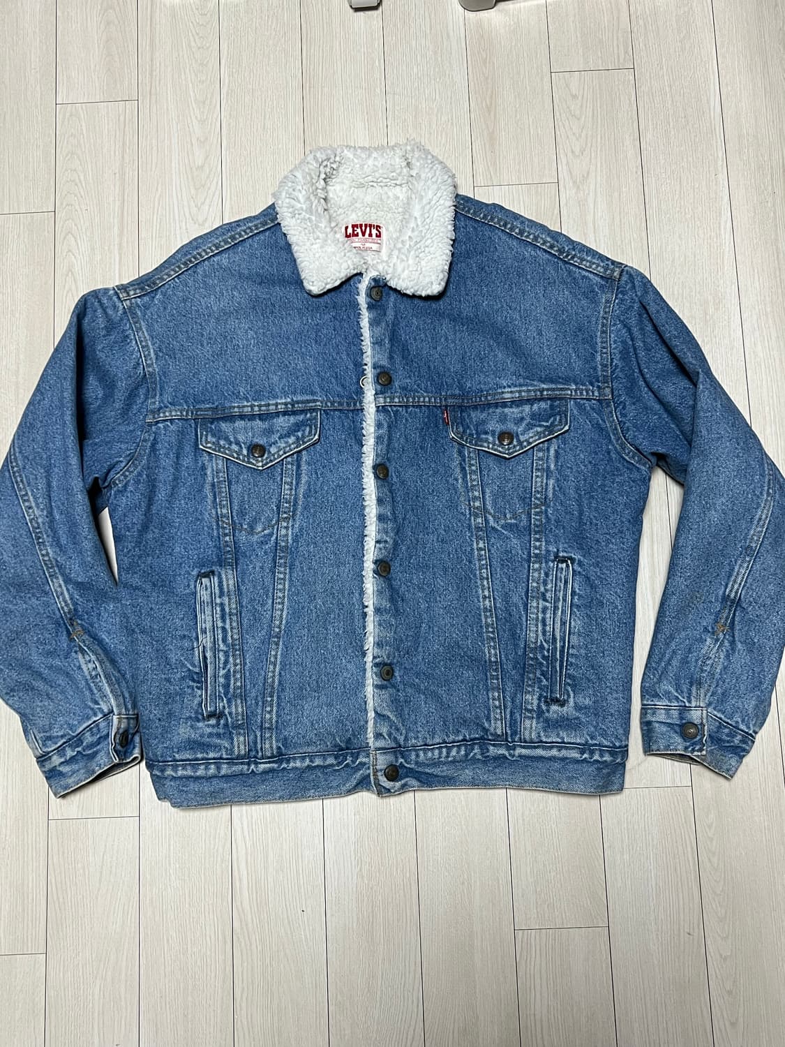 90s메이드인USA리바이스 쉐르파 청자켓 데님 자켓 M사이즈 상품이미지1