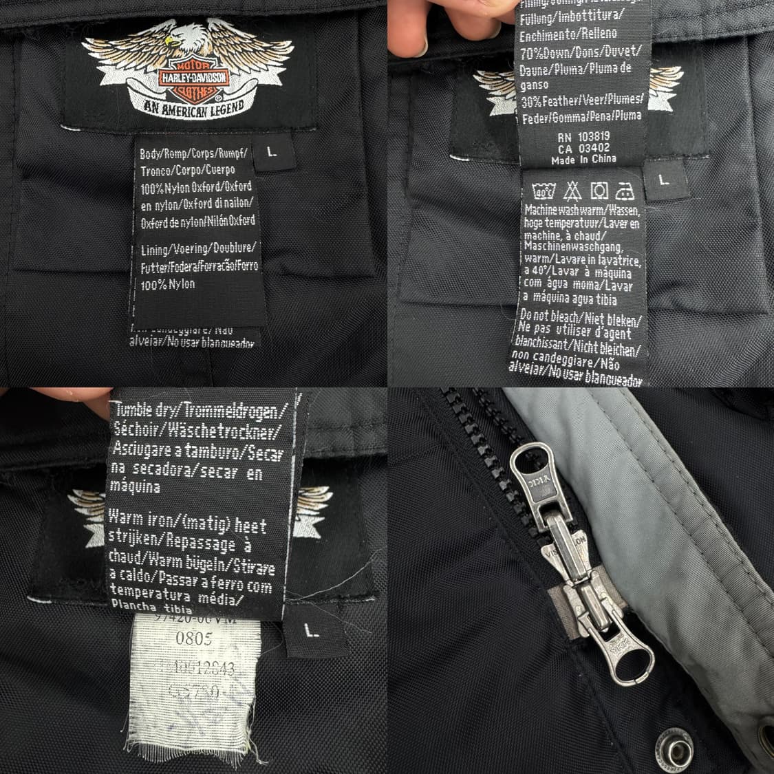 할리데이비슨 리버시블 빅로고 구스다운 패딩 상품이미지10