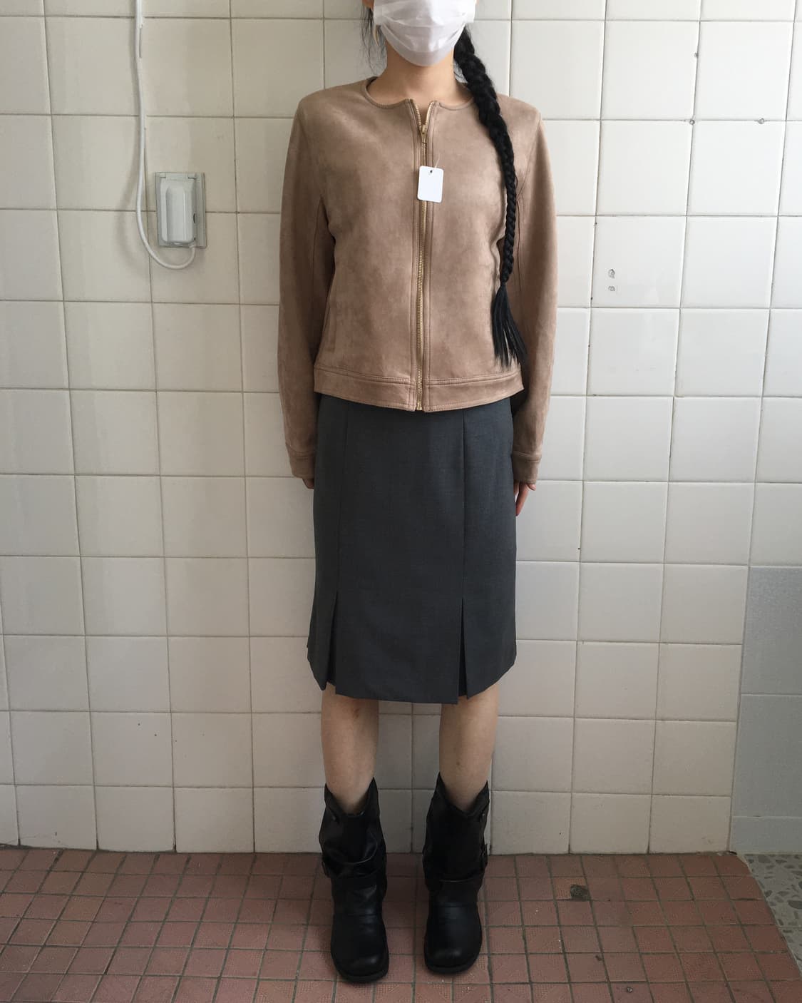 Gray midi skirt 상품이미지3