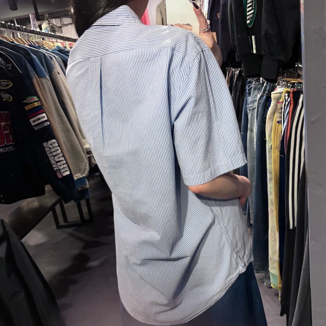 [IM] 폴로랄프로렌 시어서커 반팔 셔츠 블루 스트라이프 상품이미지9