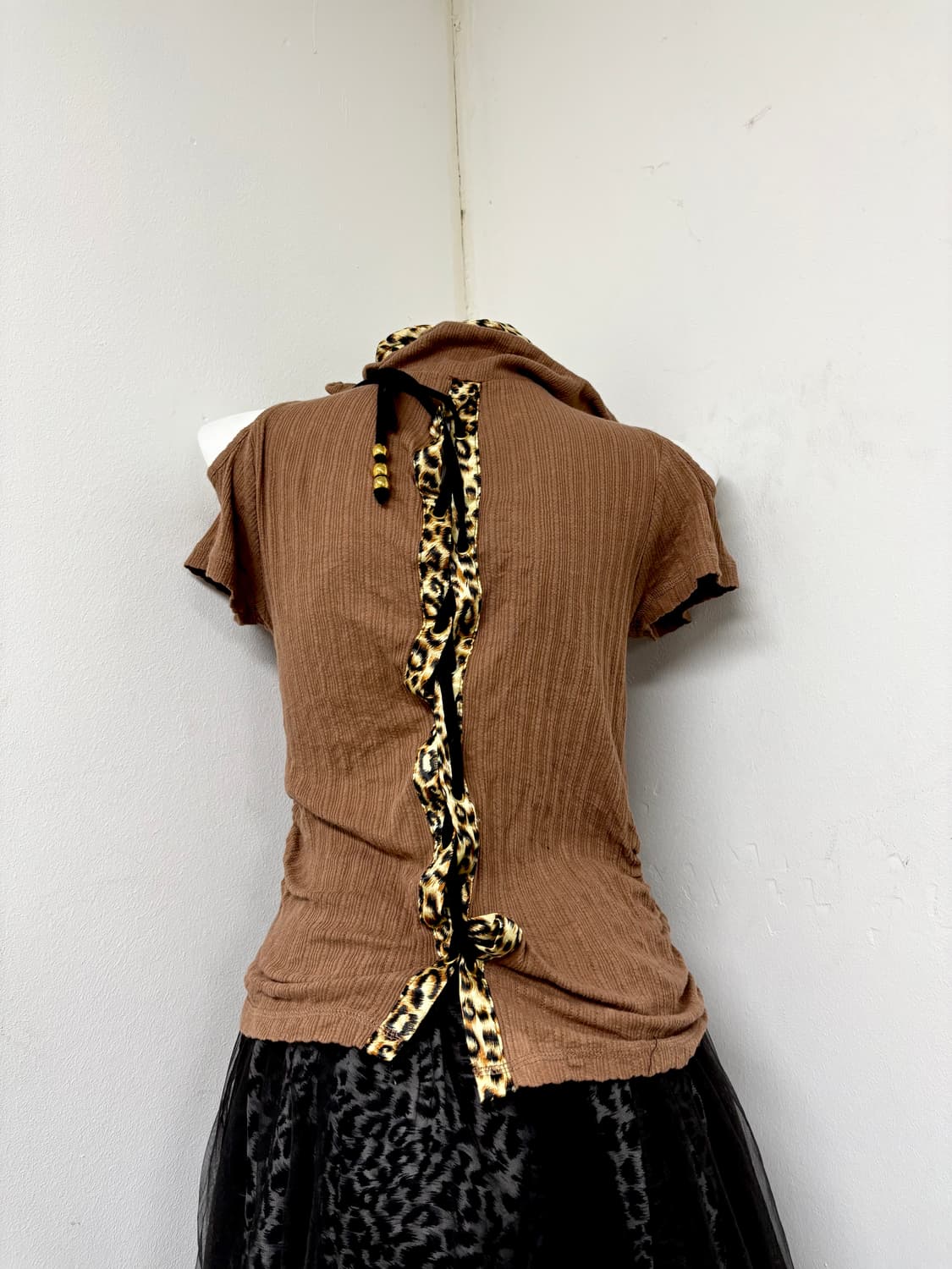  00’s GAL Design Leopard Cross Zipper De 상품이미지10