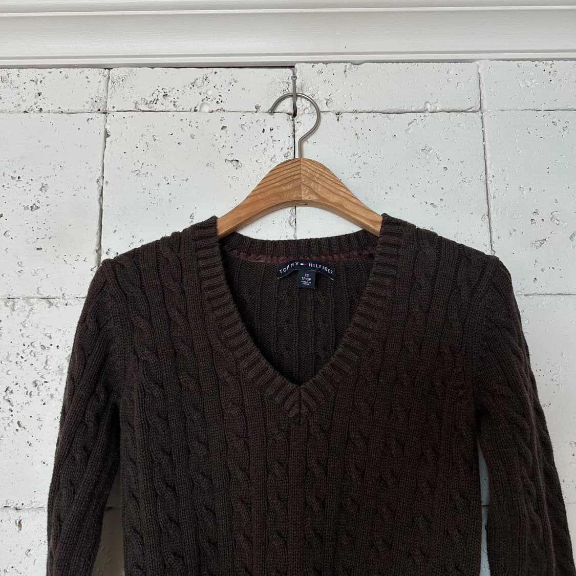 우먼XS 타미힐피거 코튼 니트 브라운 상품이미지2