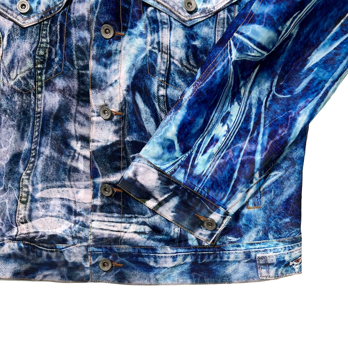 더블렛 인디고 미라지 프린티드 데님 자켓 (M) 상품이미지4