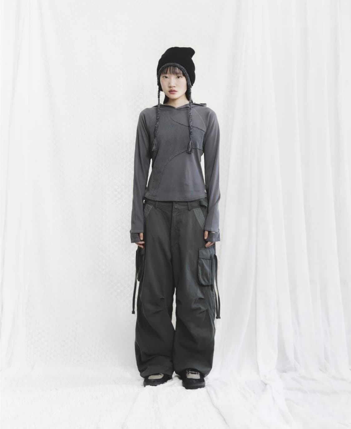 SUU WASHED POCKET PANTS ASH KHAKI 상품이미지1