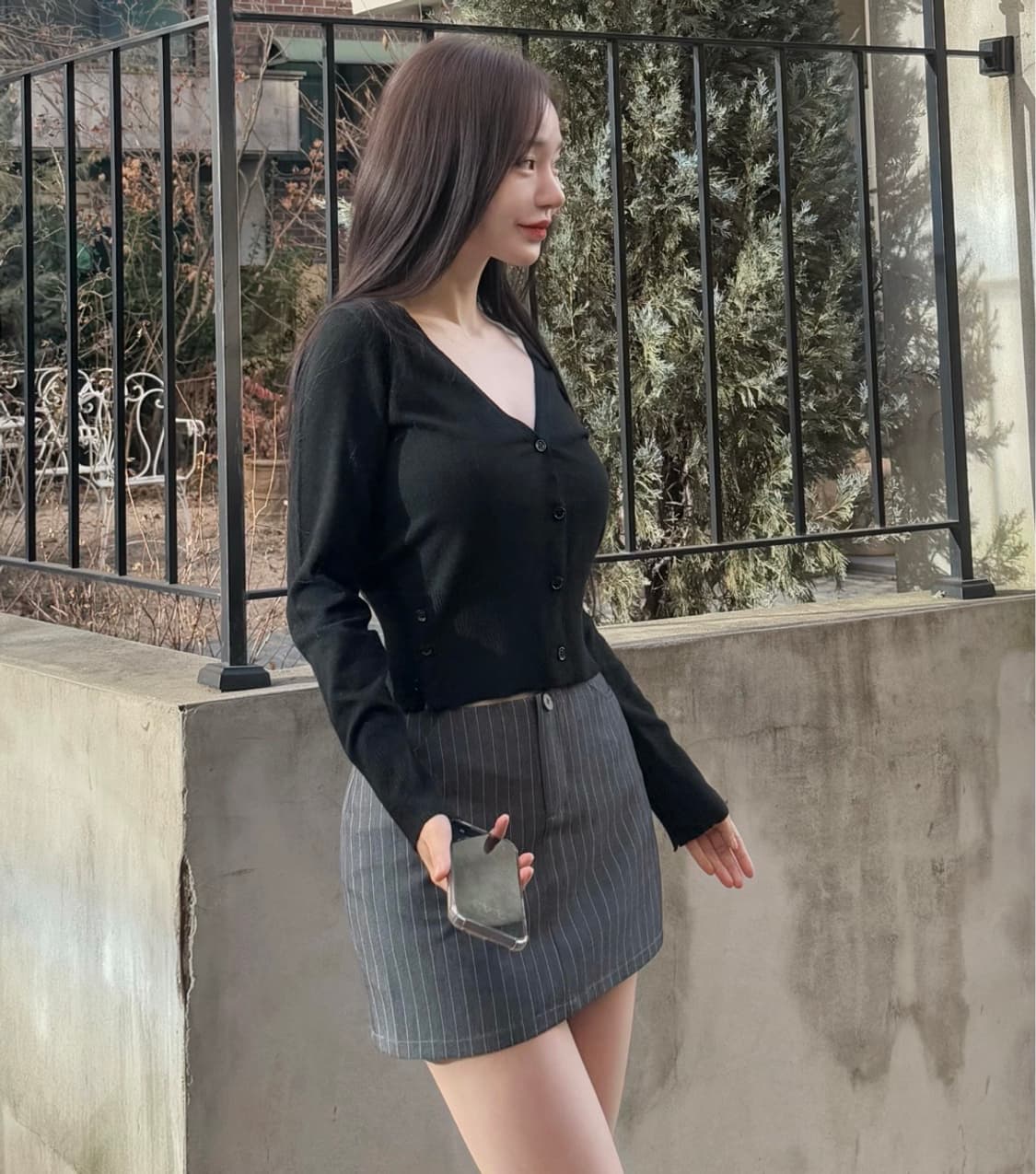 카인다미 울 가디건 - 블랙 상품이미지4