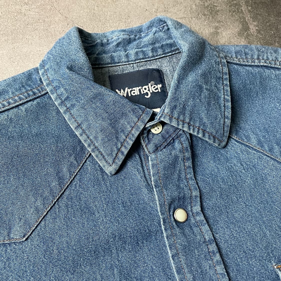 WRANGLER 랭글러 빈티지 웨스턴 데님 셔츠 A00447 상품이미지3