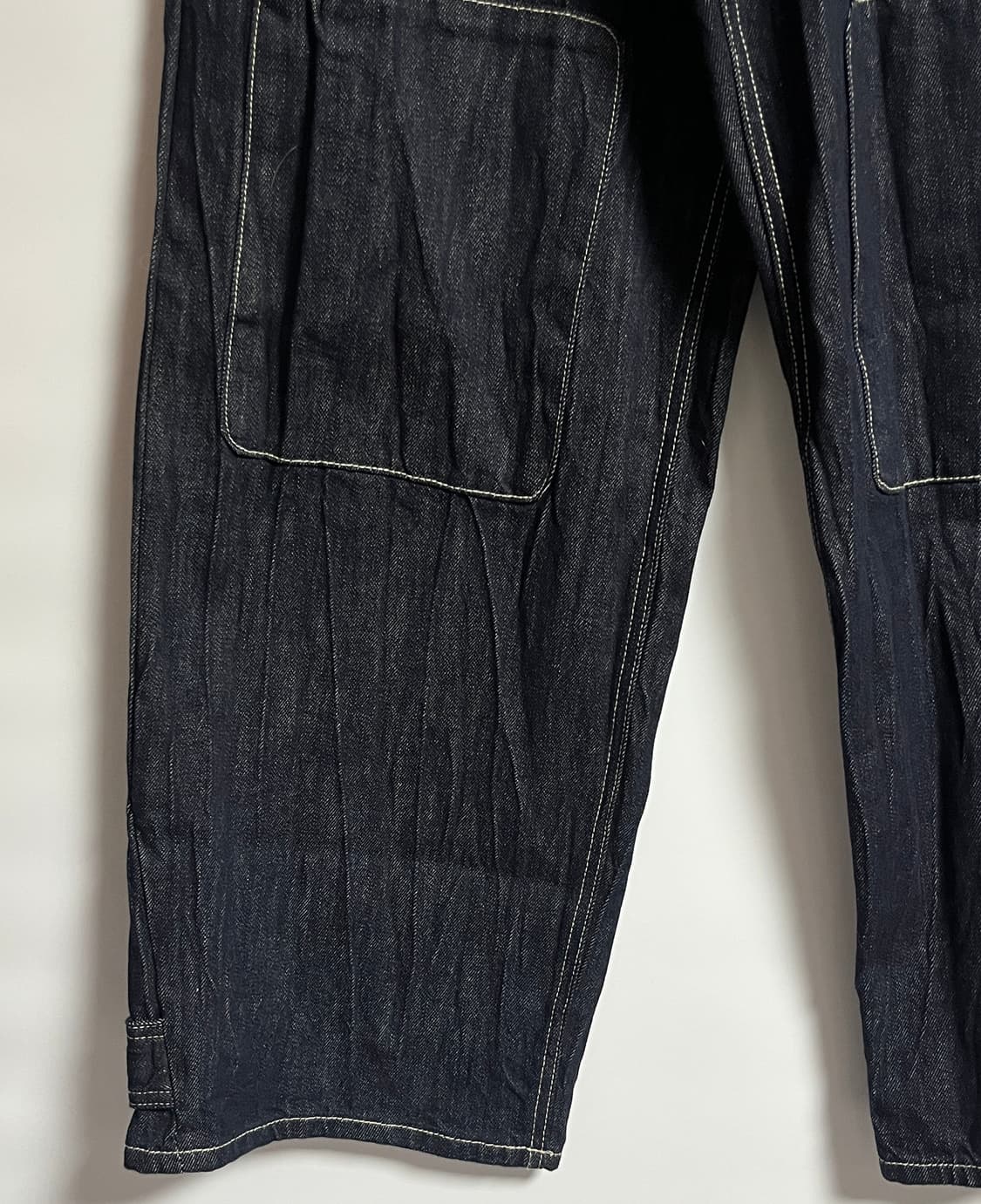 마틴플랜 더블니 캣워싱 와이드 생지 데님 팬츠 청바지 30 상품이미지3