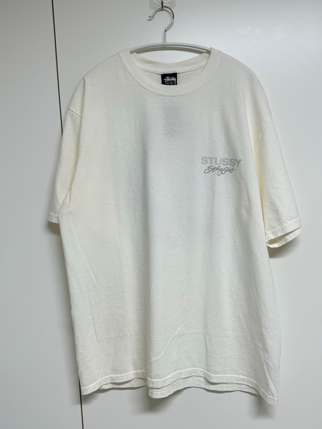 [L] 스투시 서프 클럽 티셔츠 피그먼트 다이드 화이트 상품이미지3